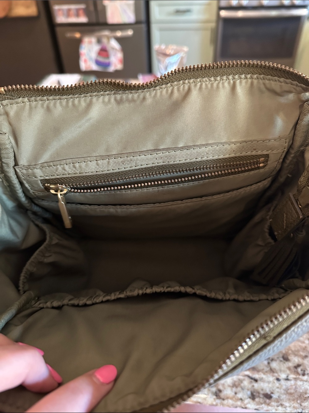 Freshly Picked Olive Pebbled Mini Backpack with Gold Hardware - Picture 8 of 8